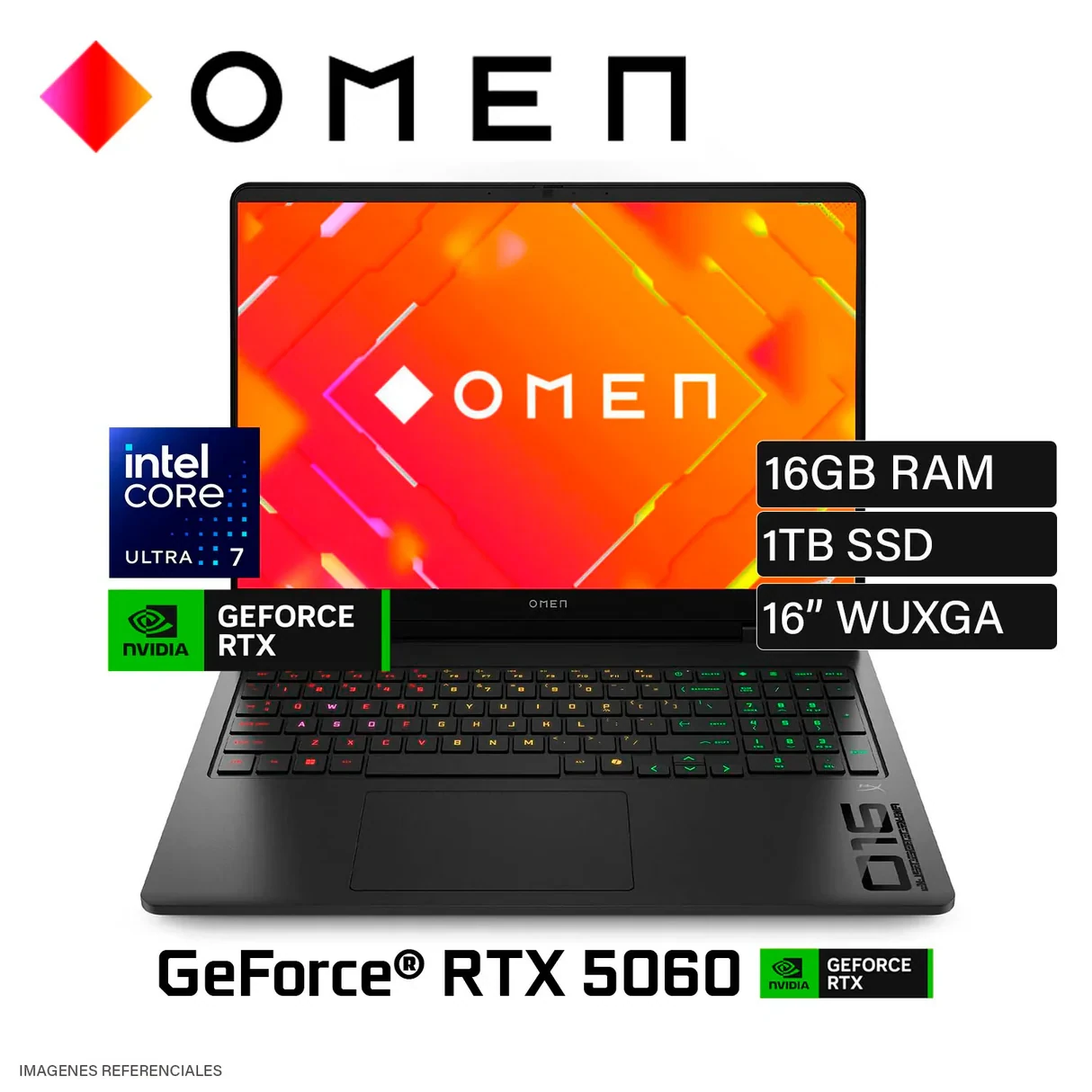 HP OMEN 16-AM0073DX Intel Core Ultra 7 255H (16 ядер/16 потока, up to 5.1Ghz), 16.0" 2.0K (1920 x 1200) IPS 300nits 144Hz — 16 GB